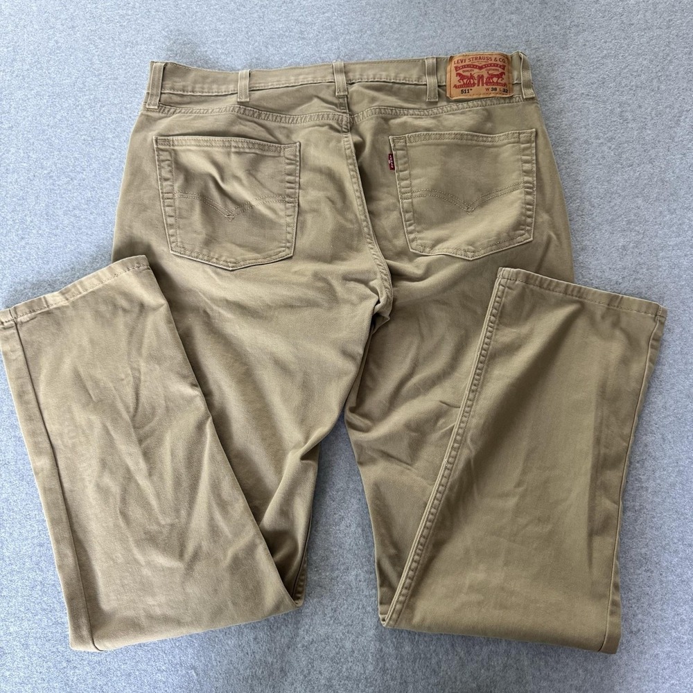 Levi's Jeans Mens 38x32 Beige 511 Slim All Seasons Tech Twill 5-Pocket Casual